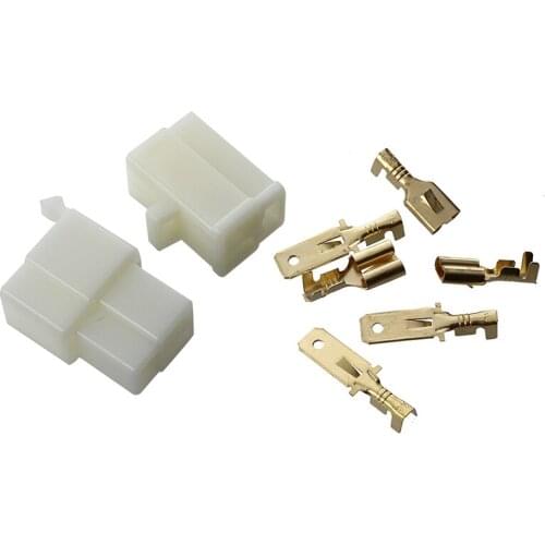 Set 3-pin plug connector tab 6.3 mm motorcycle scooter car