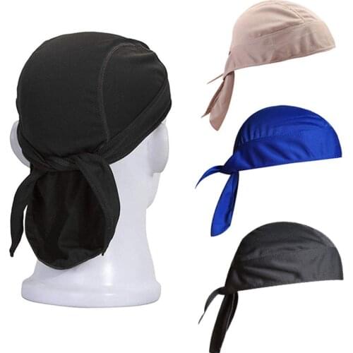 New Men Pure Quick-drying Cycling Head Cap Scarf Summer Running in Bandana Cycling Hat Pirate Hood Headband Sun Protect