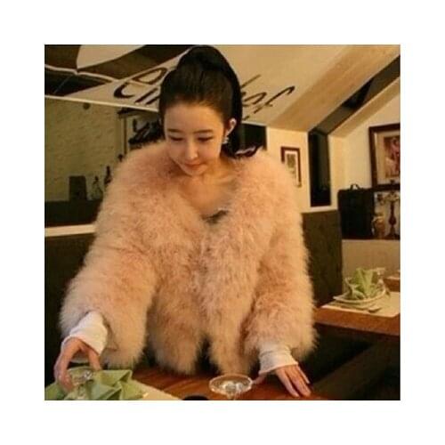 Top brand Ostrich New Faux Fur Coat 18M1 high quality
