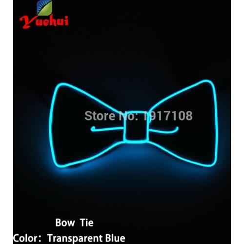 New 2021Fashion10 Style Wedding decor LED Bow tie Bowknot Blinking Sound active EL bow tie for Party decoration by DC-3V driver
