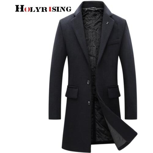 Men wool coats korean style thick outerwear warm business leisure turn collar soft overcoat size 3xl pocket doudoune homme 19739