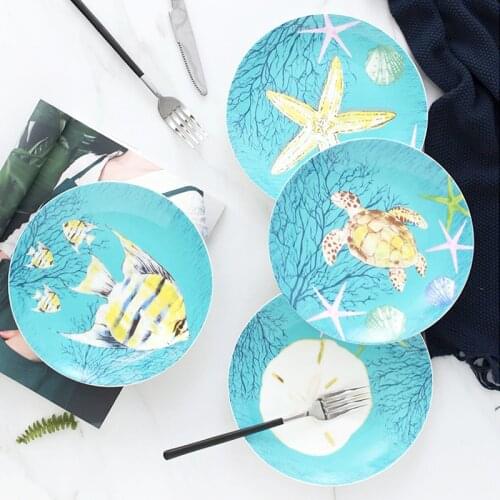 Dishes Dishes Home Steak Western Food Dishes Ceramic Tableware Cute Childrens Creative Cartoon Round Dishes Fruit Dishes
