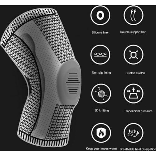 Silicone Anti-Slip Knee Pads Elastic Shockproof Cycling Running Knee Support Breathable MTB Bike Bicycle Riding Protector Brace