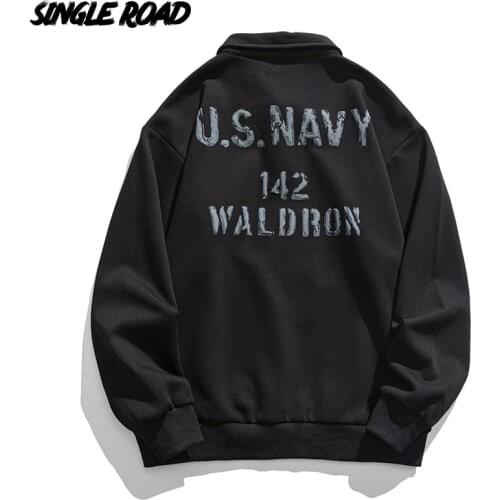 Single Road Men's Sweatshirts With Collar