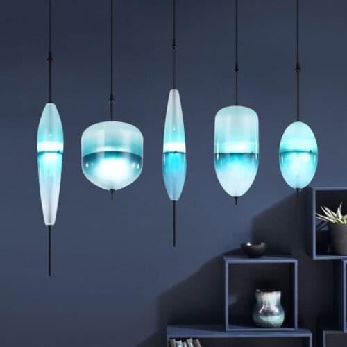 Nordic art Venice Flow glass pendant light green gradient bar character designer bar coffee dining room hanging light