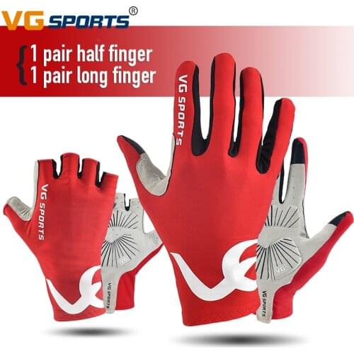 2 Pair VG Sports Cycling Gloves Full Finger Touch Screen Non-slip MTB Road Bike Bicycle Gloves Riding Half Long Finger Gloves