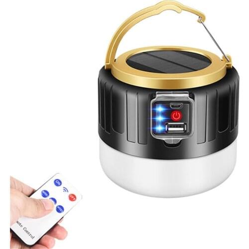 Solar Powered LED Camping Lanterns,Remote Control USB Rechargeable Portable Emergency Lights for Power Outages,Hiking & Camping