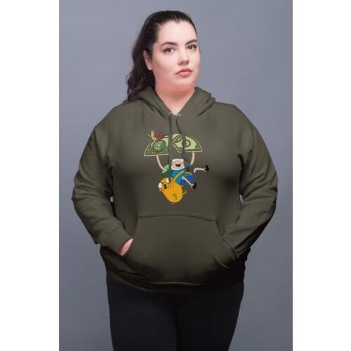 Angemiel Wear Money Sticking Finn And Jack Green Women 'S Hooded Sweatshirt