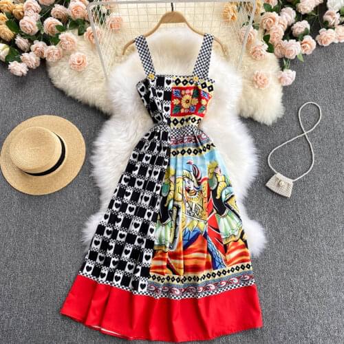 Summer new fashion printing stitching Dress Lapel temperament commuting /woman dress 2021