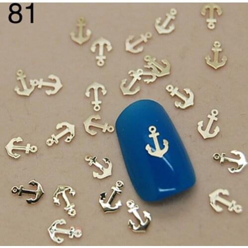 K81 Golden Metal Nail Art Jewelry Nail Decoration Tiny Slice Metal Stud Accessories