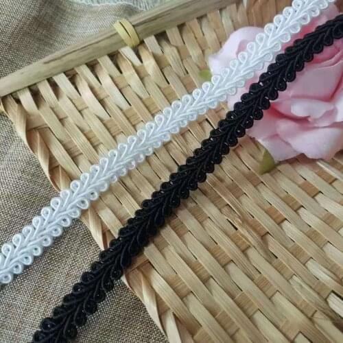 1Yard Latest Embroidery Fabric Cord Lace Fabric Applique 1.1cm Lace Ribbon Guipure Collar Sewing Trimmings encaje dentelle LT38