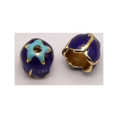 10 Pcs/Lot 9mm*8mm Cloisonne Flower Hat Flower Shape Earring Cap Jewelry Components Earring Making Supplies Accessories JA0300