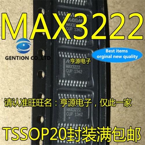 10Pcs MAX3222 MAX3222CUP TSSOP-20 Thin and dense in stock 100% new and original