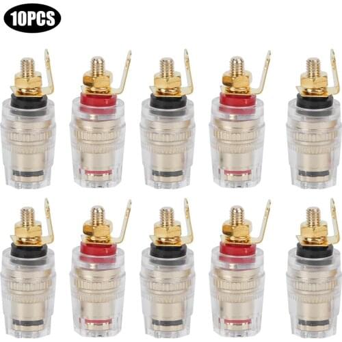 10pcs Gold Plated Speaker Amplifier Terminal Binding Post Banana Connector Socket New