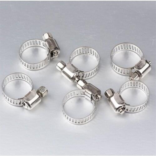 10pcs Stainless Steel Drive Hose Clamp Tri Clamp Adjustable Fuel Line Pipe Worm Gear Clip Clamp Tube Fasterner Clip