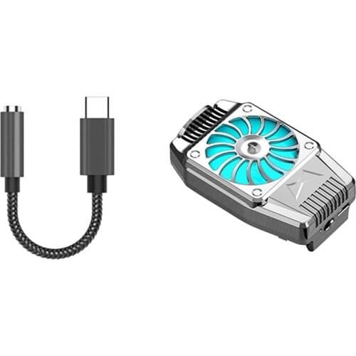 FULL-USB C To 3.5Mm Headphone Adapter 32Bits/384Khz Audio Aux Amplifier DAC Cable & Cooling Fan Phone Cooler Game Heatsink