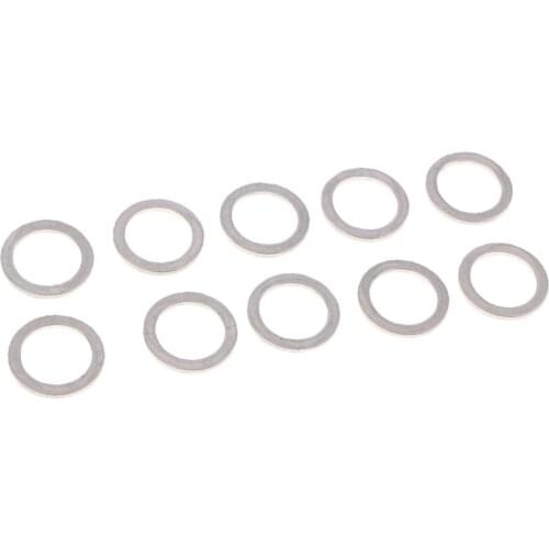 10PCS M14 Aluminum Oil Crush Washers/Drain Plug Gaskets Compatible with Kia 21513-23001 (Silver)