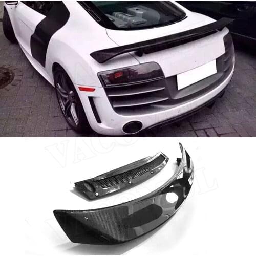 For Audi R8 2018 2019 Carbon Fiber Rear Trunk Boot Spoiler Wing Auto Racing Car Styling