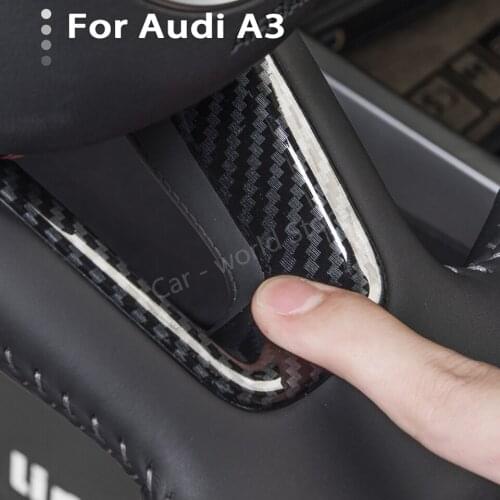 For Audi A3 Steering Wheel Decoration Cover Carbon Fiber Color Steering Wheel Stickers fit audi a3 8y 2021 Interior Accessories