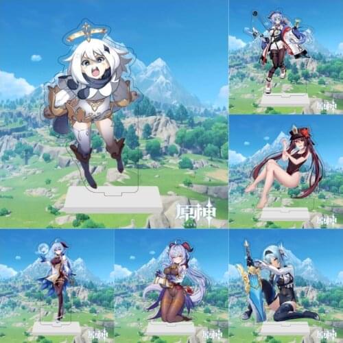 2021 Hot Anime Genshin Impact Zhongli Xiao Cosplay Cute Sexy Acrylic Figure Cartoon Stand Model Plate Desk Decor Gift For Friend
