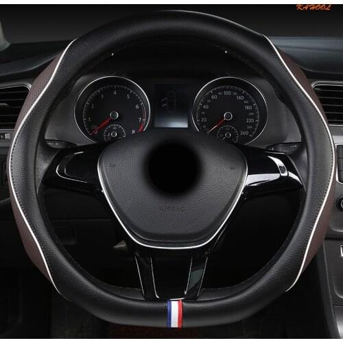 KAHOOL Leather Car Steering Wheel Cover For Hondas Civics CRV BRV Fit Jazz Accords City Freed Mobilio Stream
