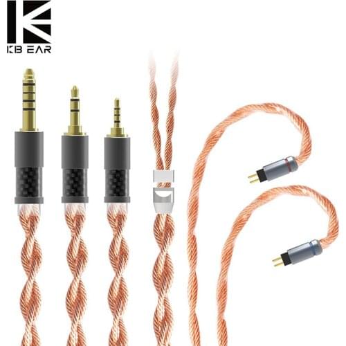 KBEAR Inspiration-C 4 Core Upgrade 4N Single Crystal Copper Woven Litz Structure Cable 560 Strands 2.5/3.5/4.4mm Plug Types