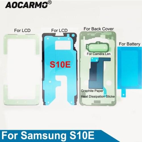 Aocarmo For Samsung Galaxy S10E SM-G9700 Full Set Adhesive LCD Screen Tape Back Battery Cover Frame Camera Lens Sticker Glue