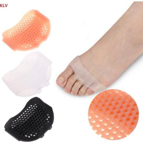 KLV 1 Pair Elastic Gel Forefoot Pads Breathable Soft Silicone Protector Pain Relief Insole