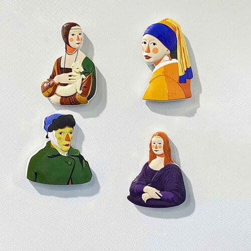 Refrigerator Magnet Cartoon Figure Shaped Resin Sticker Decorative Artware Home Decorations for Refrigerator