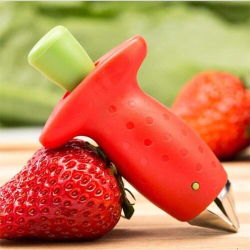Strawberry Hullers Metal Plastic Fruit Leaf Remover Gadget Tomato Stalks Strawberry Knife Stem Remover Kitchen cooking Tool