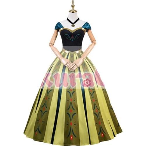 2020 New Anna Cosplay Costume Formal dress Princess Dress Halloween Party Women Outfit free shipping