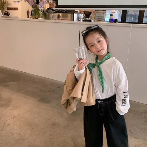 2021 new style girls boys printed sweatshirt autumn fashion cotton full sleeve kids t-shirt 2-8 years