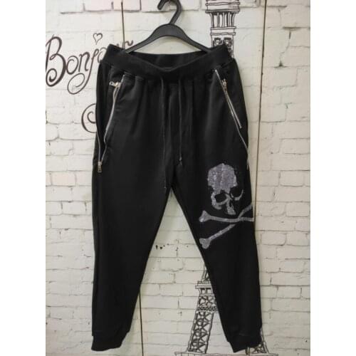 New designer trousers Men Rhinestone Size M-3XL New 2021 Spring Personalized High Quality pants Male