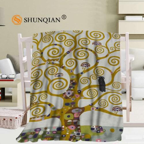 Klimt Tree of Life Blanket Soft Sofa Bed Throw Blanket Kid Adult Custom Blanket 56x80Inch50X60Inch40X50Inch