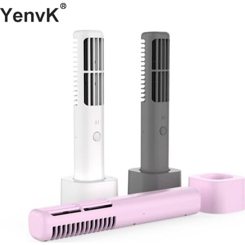 Mini Handheld Bladeless Fan USB Rechargeable Air Cooler With 3 Gear Wind Portable No Leaf Handy Cooling Fan For Outdoor/Office