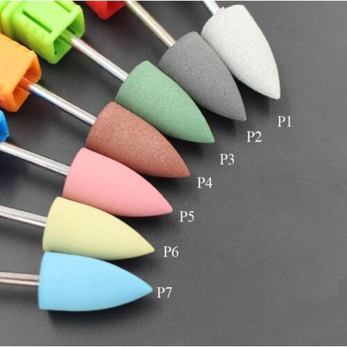 ASWEINA 10MM Diameter Rubber Silicon Carbide Cuspidal Head Flexible Polisher Nail Drill Electric Manicure Machine Accessories