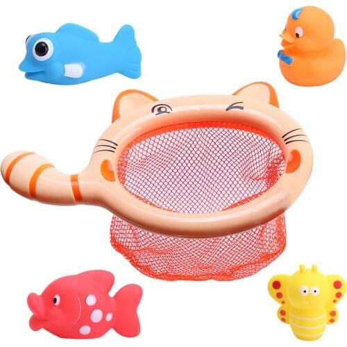Fishing Toys Network Bag Pick Up Duck & Bee & Fish Kids Toy Swimming Classes Summer Play Water Bath Toy