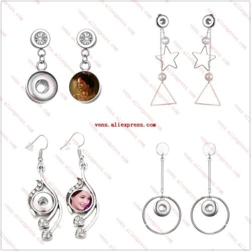 Sublimation blank button drop earrings fashion women earring hot transfer printing jewelry printing area 10mm 15pair/lot