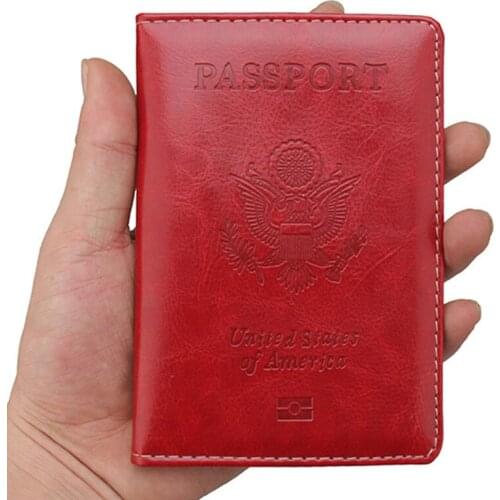 USA passport cover 8 color womens leather passport holder mens travel passport wallets card case card holder Passport bag