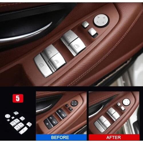 Car Styling ABS Chrome Interior Door Window Switch lifter Buttons Covers Trim Stickers for BMW 5 series F10 F18 525 528