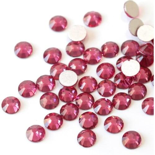 SS3-SS34 Rose 3D Glass Nail Art Rhinestone Crystal Non HotFix Strass Glitter Rhinestones Glue on for Nail Art Decorations H0027