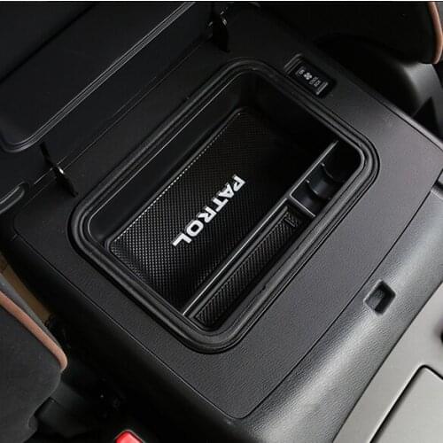 All New Non-Slip Mat In Central Armrest Container Holder Stowing Box For Nismo Patrol Armada Accessories 2016 2017