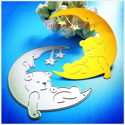 YINISE Metal Cutting Dies For Scrapbooking Stencils MOON Bear DIY Album Cards Decoration Embossing Folder CRAFT Die Cuts CUTTER