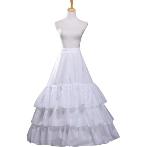 In Stock 2 Hoops 3 Layers Ruffles Bridal Petticoat Crinoline Slips Underskirts for Ball Gown Prom Wedding Dresses