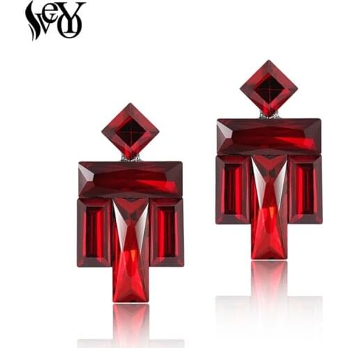 VEYO Trend Crystal Stud Earrings for Woman Geometry Stud Earrings Fashion Jewelry Gift
