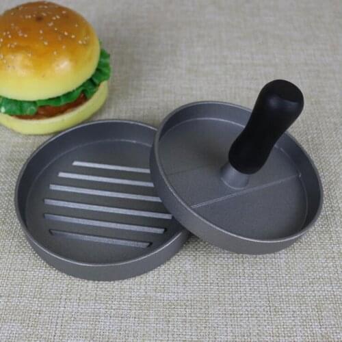 1 Set Round Shape Hamburger Press Aluminum Alloy 11 cm Hamburger Meat Beef Grill Burger Press Patty Maker Mold