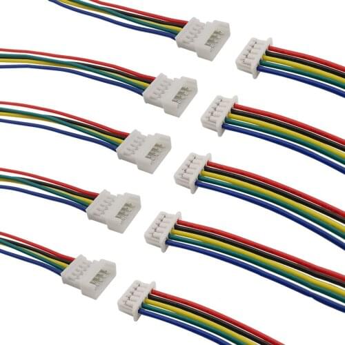 10/5Pairs JST 5Pin Pitch 1.25mm Male Female Wire Connectors JST 1.25mm Micro Plug Jack Terminals Cable Connector Length 15CM