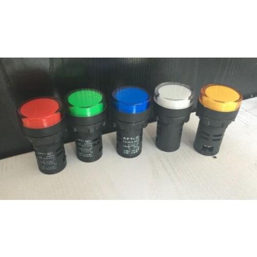 10pcs AD16-22D/S LED Power Indicator 22mm AC/DC12V Signal Light