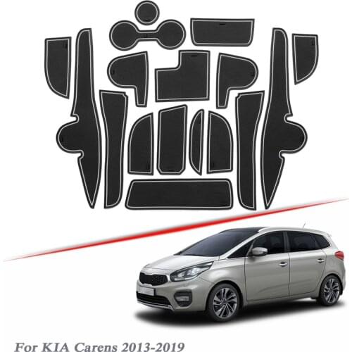 17pcs Car Styling For KIA Carens 2013-2019 Latex Gate slot pad Interior Door Groove Mat Non-slip dust Mat Interior Accessories