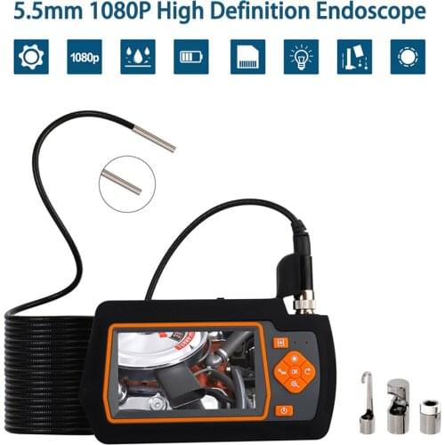 4.3In IPS Screen 1080P High Definition Industrial Endoscopes with 6 Adjustable LEDs Lamp IP67 Lens for Pipe Drain Sewer Plumbing